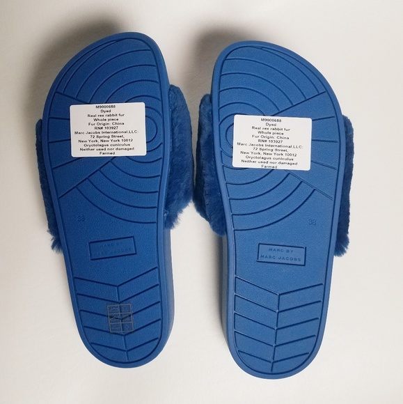 Marc by Marc Jacobs Fur Slide Sandals - Picture 3 of 8